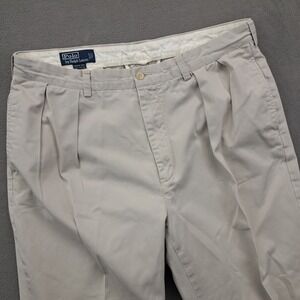 Polo Ralph Lauren Andrew Pant Chino Tan Pleated Men's Size 38x30 Cotton